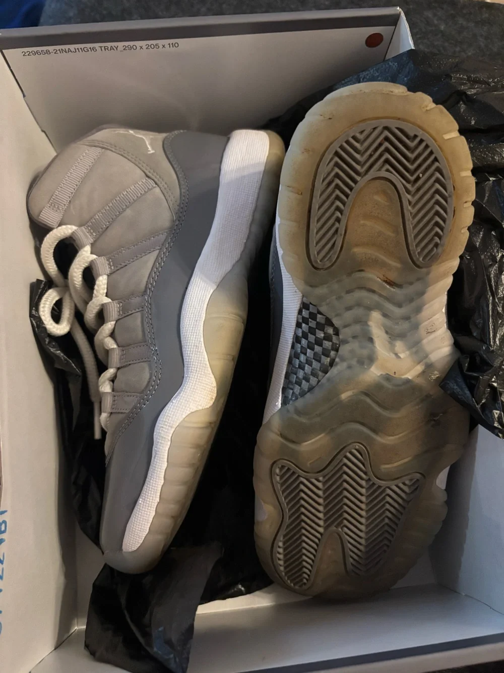 Jordan Air Jordan 11 High-Top Sneakers — Grey/White